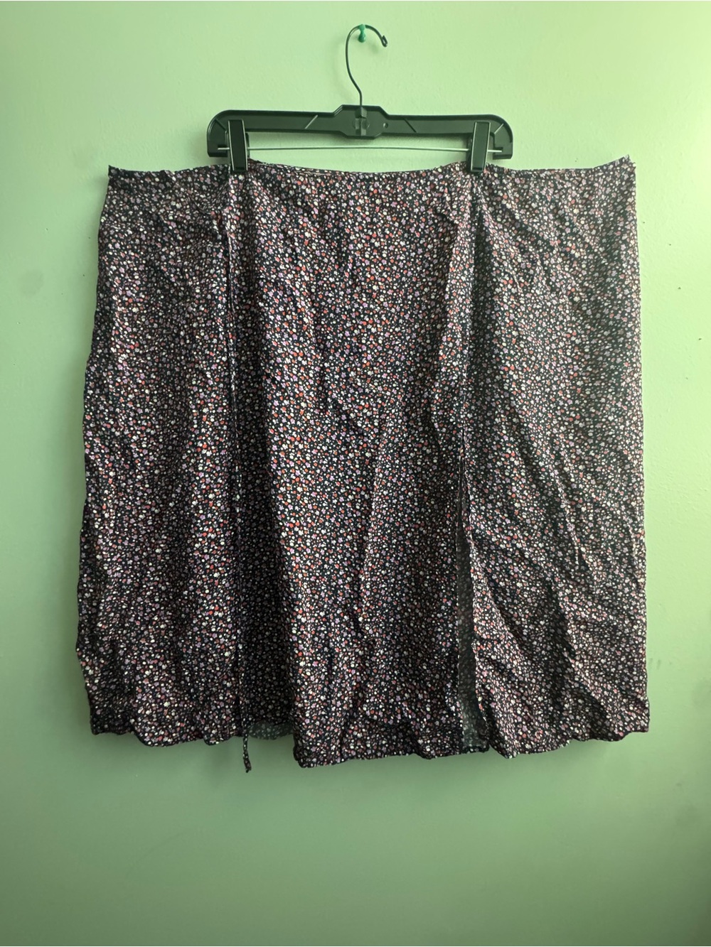 GAP Black Mini Skirt with Pink & White Ditsy Floral